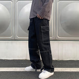 Foesce Men Wide Leg Jeans Hip Hop Casual Men's Straight Baggy Denim Pants Streetwear Skateboard Pant Neutral Trousers Plus Size S-5XL
