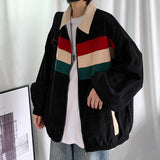 Foesce Autumn Women Corduroy Bomber Jacket Lady Patchwork Casual Jacket Female Clothing Loose Hip Hop Women's Winter Coat