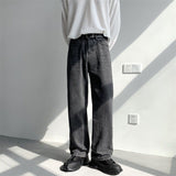Foesce Korean Men's Baggy Homme Casual Pants Classic Cargo Pocket Blue/black Color Jeans Biker Denim Oversized Trousers M-2XL