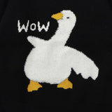 Harajuku Knitted Sweater Men Women Cartoon Goose Pattern Sweater Pullover Hip Hop Streetwear Loose Spring Autumn Sweater