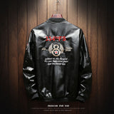 MA-1Military Biker Leather Bomber Jacket Men Autumn Fashion Slim Fit Pilot Zipper Coat Street Baseball Outerwear Male Tops 5XL
