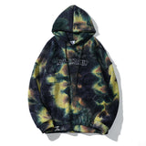 Autumn Fashion Hip Hop Hoodies Men Tie Dye Letter Printing Casual Sweatshirt Pullover Men Large Size Hooded Sweatshirt