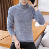 Man Winter Sweater High Collar Black Mohair Sweatshirt Slim Fit Pullover Long Sleeve Thermal Sweater Sweater Designers Mens