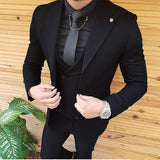 Foesce Mens Wedding Suits Groom Wear Tuxedos Prom Dresses Best Man Suit Party Suit Business Suit Three Pieces Suit( Jacket+Pants+Vest)