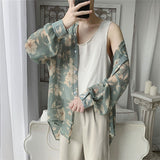 Men's Hawaiian Shirt Long Sleeve Sunscreen Clothes Floral Printing Shirt Loose Camisa Masculina Fashion Shirts M-XL