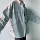 Autumn Tooling Zipper Bomber Jacket Men Coat Trendy Loose Korean Wild Japanese Retro Harajuku Fashion Jacket Men Couple Clothes