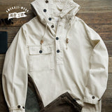 Maden Military Man Hoodies Shirt Casual Oversized Homme Streetwear Hoodie Sweatshirt With Rope Hip Hop Coat Looose