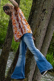 Men Punk Jeans Trousers High Waist Jeans Retro Men's Flare Pants Fashion Plus Size Blue Jeans Men Clothing
