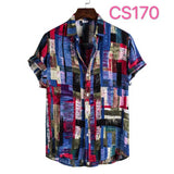 Fashion Dot Mens Hawaiian Beach Shirts  Summer New Short Sleeve Floral Print Tropical Aloha Shirts Holiday Vacation Clothing
