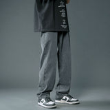 Foesce Autumn New Streetwear Baggy Jeans Men Korean Fashion Loose Straight Wide Leg Pants Male Brand Clothing Black Light Blue