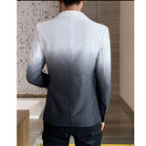 Foesce New Men's Blazer Fashion Spring Summer Clothing Male Suit Jacket Gradient Color Casual Slim Fit Fancy Party Singer Blazzer Coat