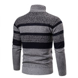 Foesce New Autumn Winter Cardigan Men Sweaters Jackets Coats Fashion Striped Knitted Cardigan Slim Fit Sweaters Coat Mens Clothing