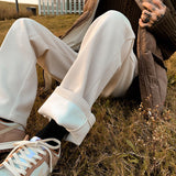 Winter Plus Velvet Thick Corduroy Pants Men Warm Fashion Casual Wide-leg Pants Men Streetwear Loose Straight Pants Mens Trousers