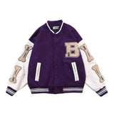BiggOrange Hip Hop Baseball Jacket Men Furry Letter Leather Sleeve College Style Streetwear Harajuku Bomber Jacket Coat Unisex