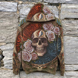 Foesce 1 Vintage Rose Skull Printed Long Sleeve Men's Hooded Sweatshirt Autumn Casual Hoodies For Men Fashion Hoodie Tops Streetwear