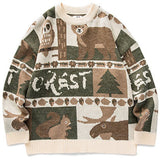 Winter Vintage Sweater Men New Japanese Cute Bear Couples Knitted Sweater Pullover Hip Hop Harajuku Streetwear Men Clothing Tops