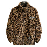 Autumn Leopard Jacket Men And Women Soft Loose Outerwear Fashion Street Zipper Hooded Coat Clothing Male Female Plus Size 4XL
