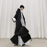 Dark makings long sleeve shirt young men's hair stylist Benfeng autumn style new super long jacket loose