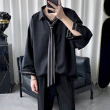 Foesce Short-sleeved Shirt Men Bouse Women White Japanese Summer Short Sleeve Student Korean Loose Fairy Tie Shirts Retro Clothes