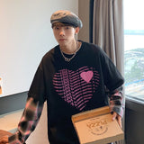 Autumn Spring Hoodies Sweatshirt Men's Fake Two Piece Hip Hop Punk Pullover Streetwear Casual Fashion Clothes OVERSize 5XL