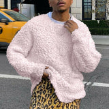 Men Pullover Sweater Autumn New Fashion Casual Loose O-Neck Long-sleeved Streetwear Harajuku Solid Color Pullover Male