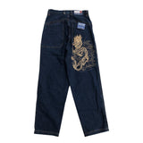 French new embroidery wild high waist y2k retro street skateboard hip hop loose pants long women mopping wide leg pants tide ins