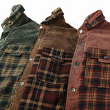 Winter Shirt For Men Thick Warm Fleece Shirts Plaid Pure Cotton Mens Shirt Long Sleeves Camisa Masculina Plus Size M-3XL