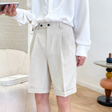 Summer Casual Men Suit Shorts Male Japan Korea Streetwear Retro Fashion Straight Shorts