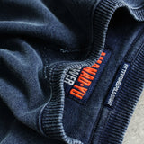 Foesce Autumn New American Retro O-neck Hoodies Men's Fashion Pure Cotton Washed Old Knitted Denim Terry Casual Pullover Sweatshirts