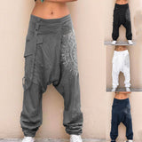 Foesce Retro Medieval Costume Pirate Viking Harem Pants Joggers Samurai Vintage Pants Hip Hop Streetwear Hakama Leisure Halloween
