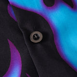 Hip Hop Fire Flame Casual Button Shirt Mens Fashion Casual Short Sleeve Shirts Summer Hawaiian Beach Shirts Man Tee Tops