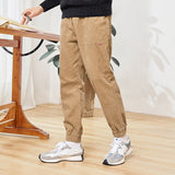 Casual Pants Men Fall/Winter Loose Corduroy Waist Pants Man Korean Style Trendy Overalls Winter Trousers