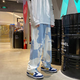 Foesce Tie-dye Jeans Denim Pants Men's Jeans for Men Streetwear Jean Baggy Man Male Oversize Trendyol Mens Wide Men´s Boys Clothing