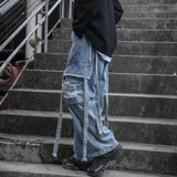 Jeans Woman Loose Pockets Wide Leg Pants Fashion Oversized Trousers Harakuju Vintage High Waist Sweatpants Women