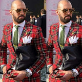Foesce- 2 Pieces Business Wedding Mens Suits Scottish Style Slim Fit Groom Tuxedo MaleFashion Jacket with Pants New Arrival Office Wear