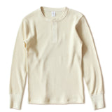 Foesce Heavy American Retro Khaki Sweater Shirt Waffle Cotton Henry Collar Long Sleeve T-shirt Men Cotton Slim Base Pullover Shirt