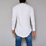 HOT  Autumn Casual Men T-Shirt Solid Color Long Sleeve Slim Fit T Shirt Man Casual T Shirts New Fashion Brand Men Clothes