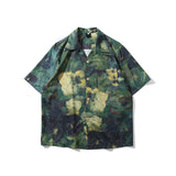 Hand Paint Full Printed Hawaiian Shirts Men Summer Street Men's Shirt