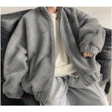Winter Warm Coats for Men Leisure Lamb Wool Outerwear Male Loose Zipper Padded Jacket Chic Trendy Men's Clothing