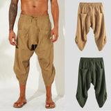Foesce Men Medieval Trousers Cosplay Costume Pirate Viking Renaissance Harem Pocket Pants Samurai Halloween Costumes Adult Vintage