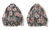 Streetwear Shirts Graffiti Daisy Flower Painting Print Blouse Hip Hop Harajuku Fashion Loose Long Sleeve Casual Tops