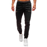 Foesce Men's Elastic Cuffed Pants Casual Drawstring Jeans Training Jogger Athletic Pants Sweatpants  New Fashion Zipper Pants