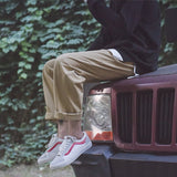 Autumn Cotton Casual Pants Men's Fashion Black/Khaki/Green Straight Pants Men Streetwear Loose Hip-hop Cargo Pants Mens Overalls