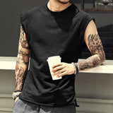 Foesce Oversized T Shirt Summer Men T-Shirt Fashion Crew Neck Sleeveless  T-Shirts Men Hip Hop Basic Male Vintage Vest Tops Tees Shirts