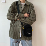 Autumn Corduroy Shirt Men Fashion Retro Solid Color Cotton Casual Shirt Man Streetwear Wild Loose Long-sleeved Shirts Men M-2XL