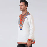 Foesce Odeneho Shirts Men's White Polished Cotton Tops With Dashiki. African Clothing Male Plus Size  Long T shirts
