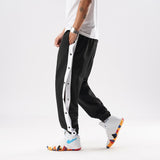 Foesce New Men Hip Hop Pants Side Buttons Men's Elastic Waist Loose Style Men Joggers Trousers