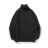 Men Oversized Turtleneck Sweaters Winter Korean Fashions Pullover Harajuku Black Knitwear