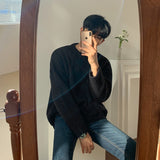 men's wear round collar sweater autumn winter fashion Korean style fitloose knitted long sleeve tops