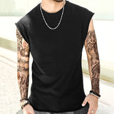 Foesce Oversized T Shirt Summer Men T-Shirt Fashion Crew Neck Sleeveless  T-Shirts Men Hip Hop Basic Male Vintage Vest Tops Tees Shirts